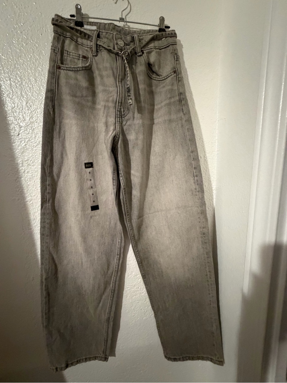 Zara Baggy Gray Jeans with Belt
